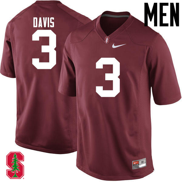 Men Stanford Cardinal #3 Noor Davis College Football Jerseys Sale-Cardinal - Click Image to Close